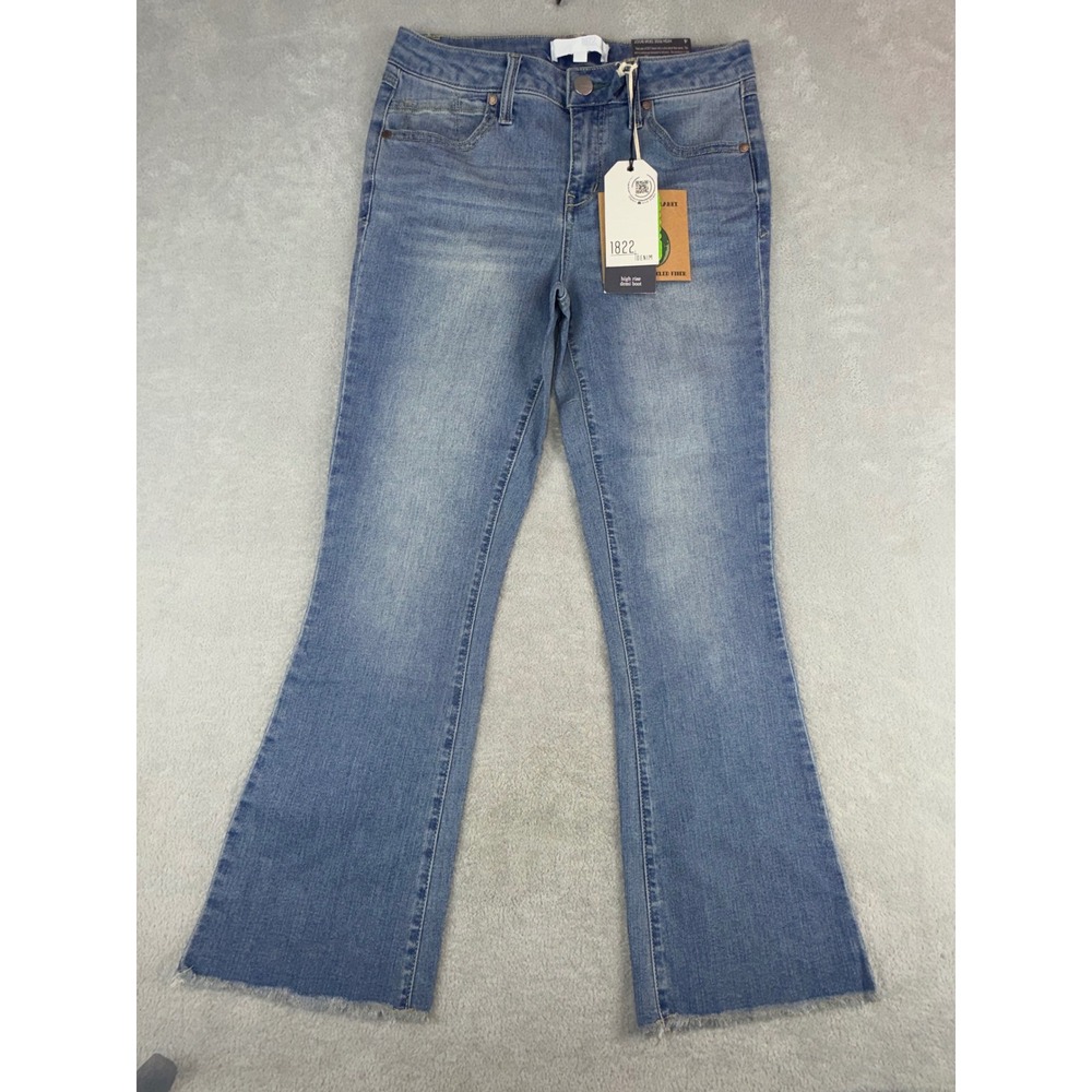 1822 Denim Womens Size 4 High Rise Demi Boot Jeans Blue Medium 29X26 Stretch NWT